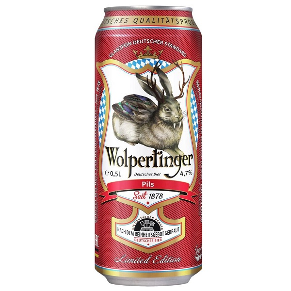 Пиво Wolpertinger Pils (Вольпертингер Пилс) светлое пастеризованное 4,7% 0,5л ж/б