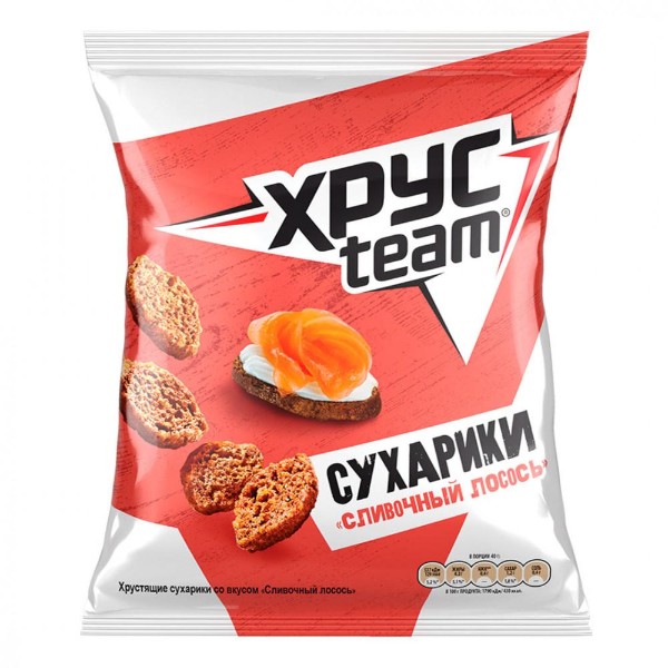 Сухарики Хрустим 40гр Сливочный лосось