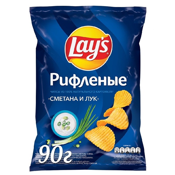 Чипсы Лейз 81гр (90гр) Сметана Лук