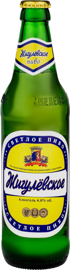 Пиво Жигулевское светлое фильтрованное пастеризованное 4% 0,5л