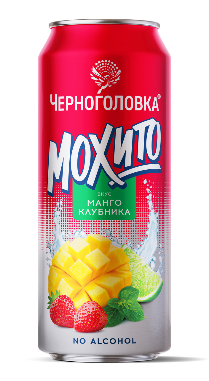 Лимонад Мохито Черноголовка Клубника-Манго 0,45л ж/б