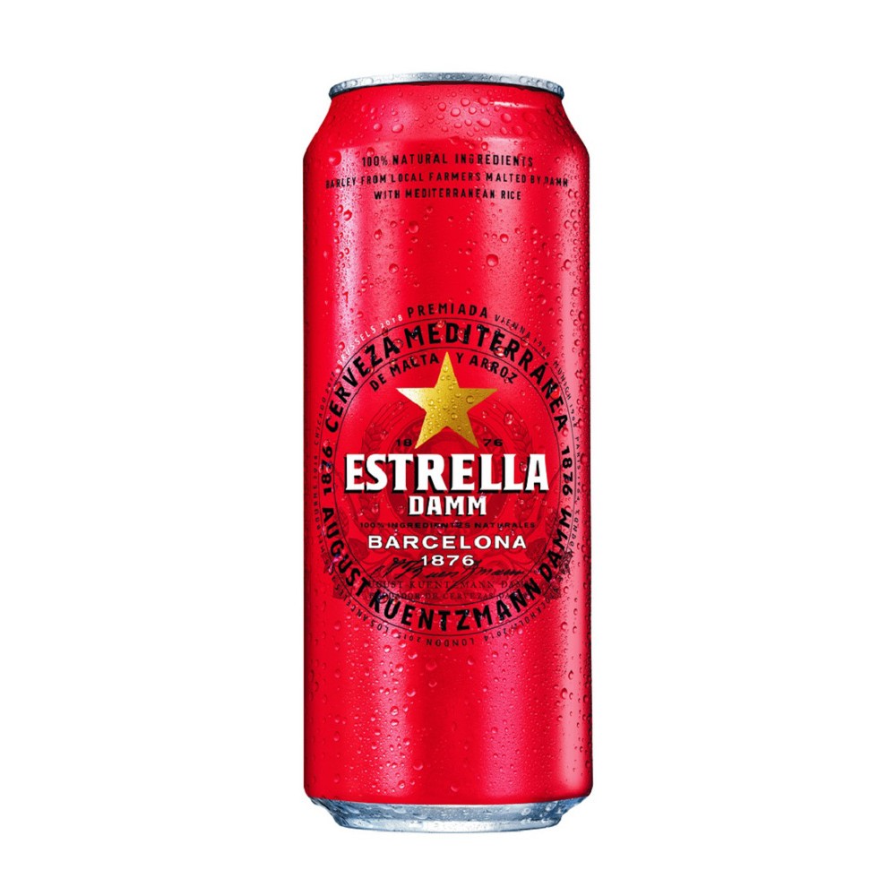 Пиво Estrella Damm (Эстрелла Дамм) светлое пастеризованное 4,6% 0,5л ж/б