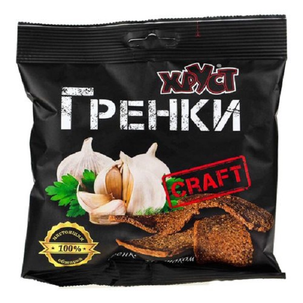 Гренки Хруст Крафт 60гр Чеснок