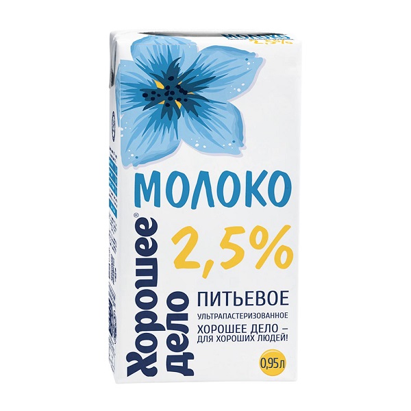 Молоко Хорошее Дело 3,2% ультрапастеризованное 0,95л