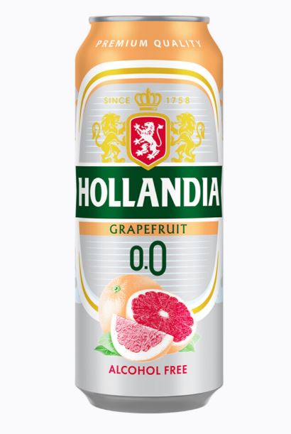 Пиво Hollandia (Голландия) грейпфрут безалкогольное 0,45л ж/б