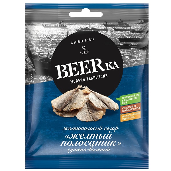 Рыбка сушеная Beerka Желтый полосатик 40гр