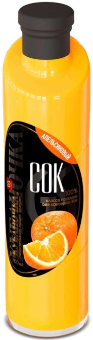 Сок Кубаночка Апельсиновый 100% 0,75л стекло