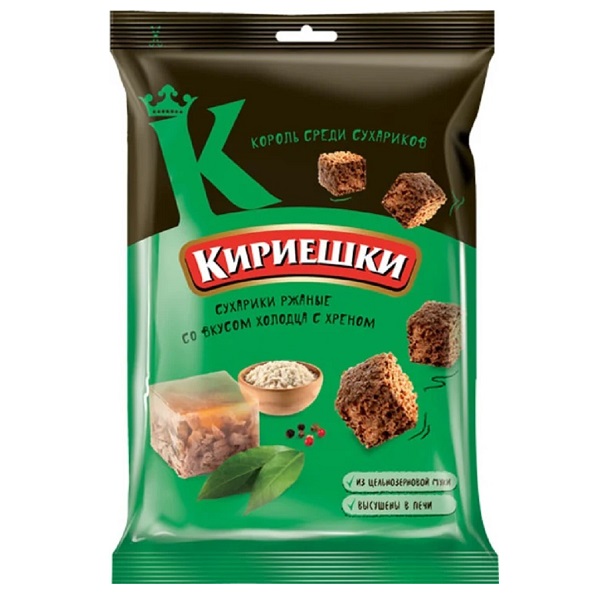 Сухарики Кириешки 100гр ржаные со вкусом холодца с хреном