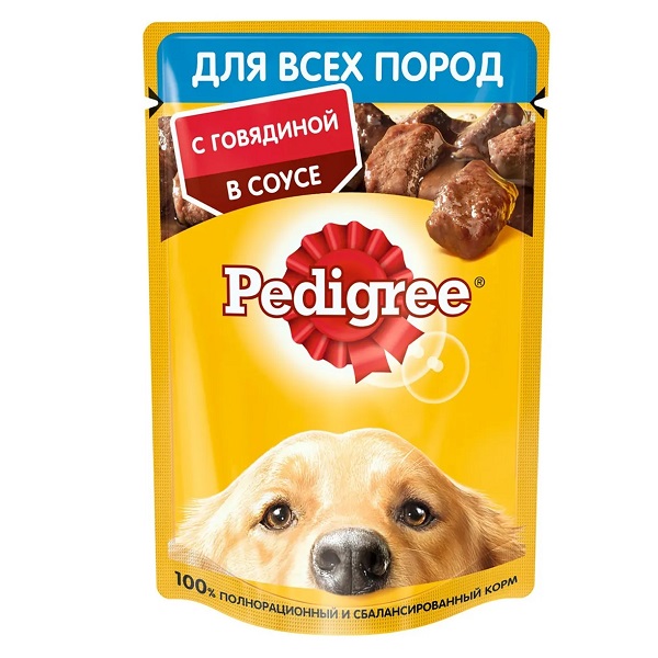 Корм Pedigree для взрослых собак говядина в своусе 85гр