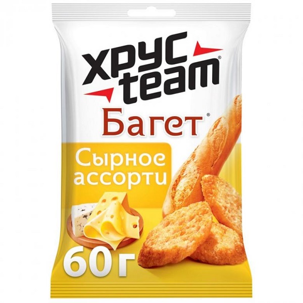 Сухарики Хрустим Багет 60гр Сырное ассорти