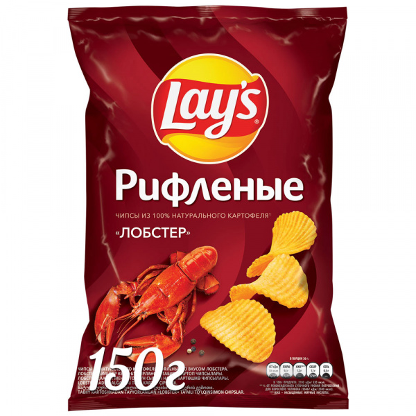 Чипсы Лейз 140гр Рифленые Лобстер