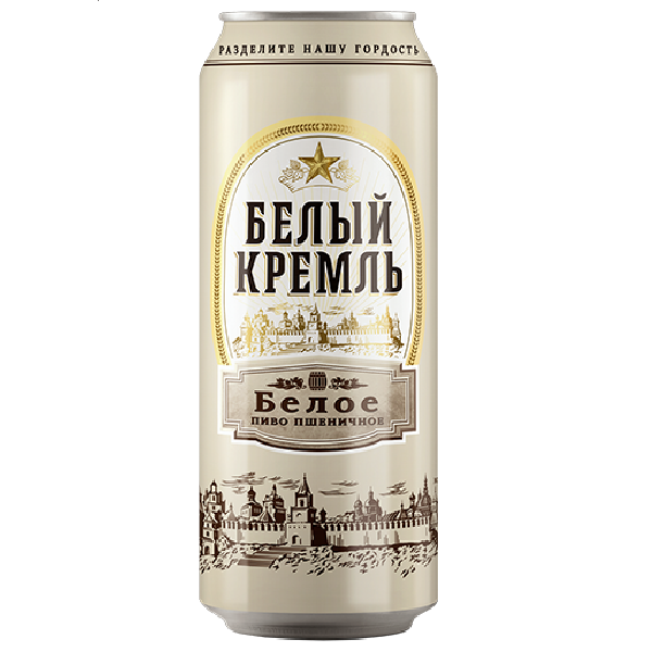 Пиво Белый Кремль Белое нефильтрованное пастеризованное ж/б