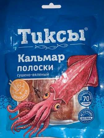 Тиксы Кальмар полоски по-шанхайски сушено-вяленый 70гр