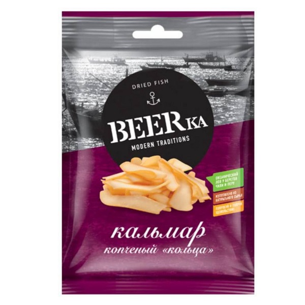 Кальмар копченый кольца Beerka 38гр