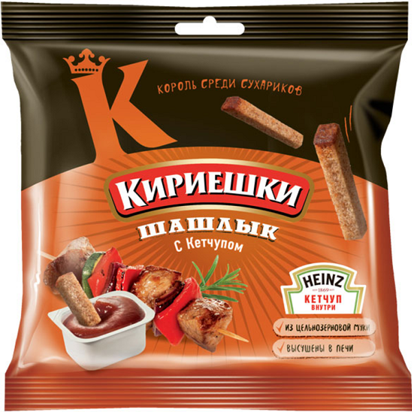 Сухарики Кириешки Heinz 60гр Шашлык с кетчупом