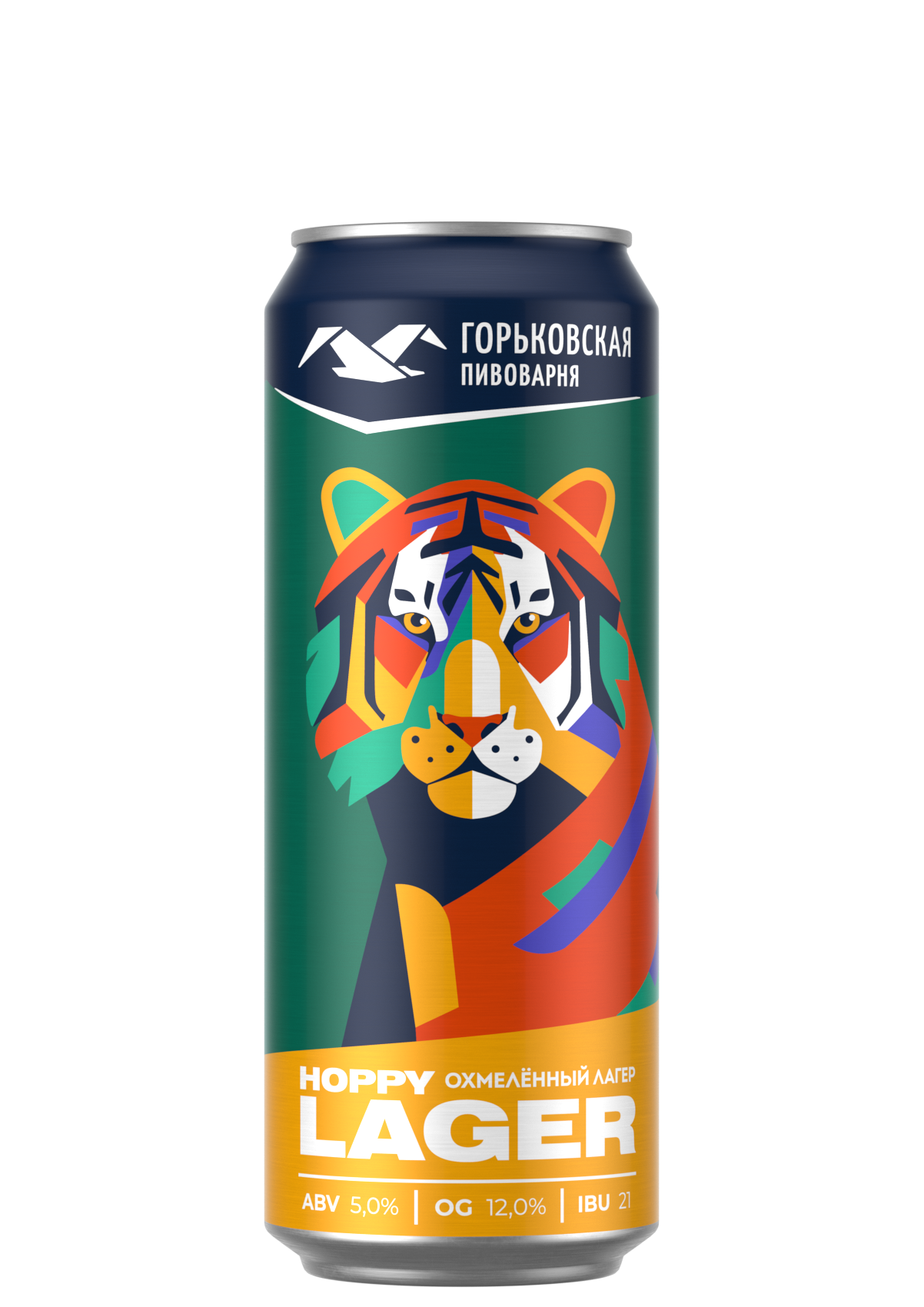 Пиво Горьковская Пивоварня Hoppy Lager светлое 5% 0,45л ж/б