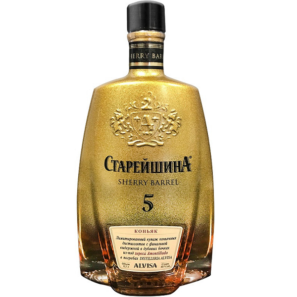 Коньяк Старейшина Sherry Barrel российский пятилетний 40% 0,5л
