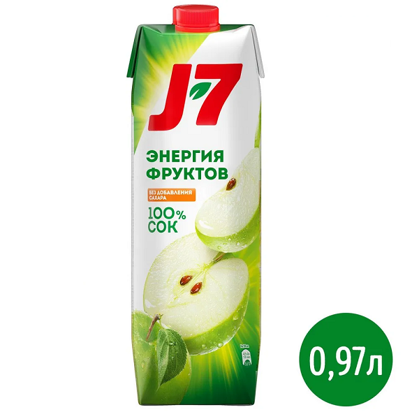 Сок J7 (Дж 7) 0,97л Яблоко осветленное