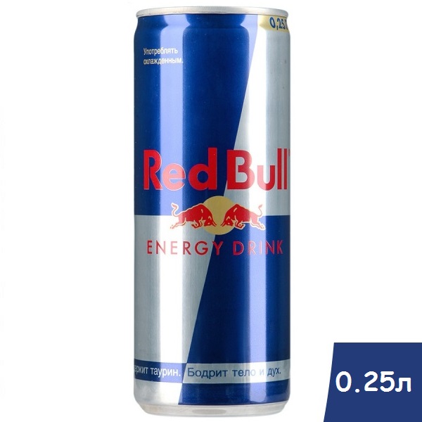 Напиток энергетический Red Bull (Ред Булл) 0,25л ж/б