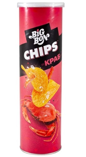 Чипсы Биг Бон со вкусом краб тубус 130г