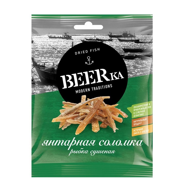 Рыбка сушеная Beerka Янтарная соломка 25гр