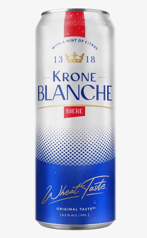 Напиток пивной Krone Blanche Biere (Крон Бланш Бир) 4,5% 0,45л ж/б