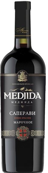 Вино Саперави Меджида марочное красное сухое 10,5% 0,75л