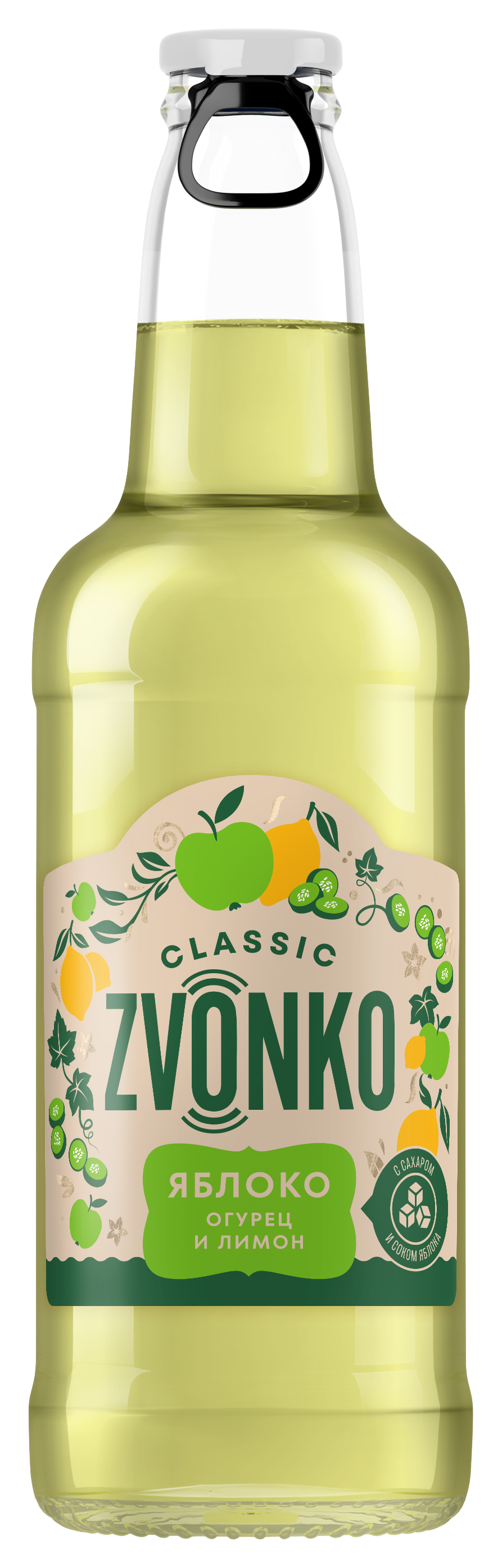 Лимонад Zvonko Classic Яблоко-огурец-лимон 0,4л стекло