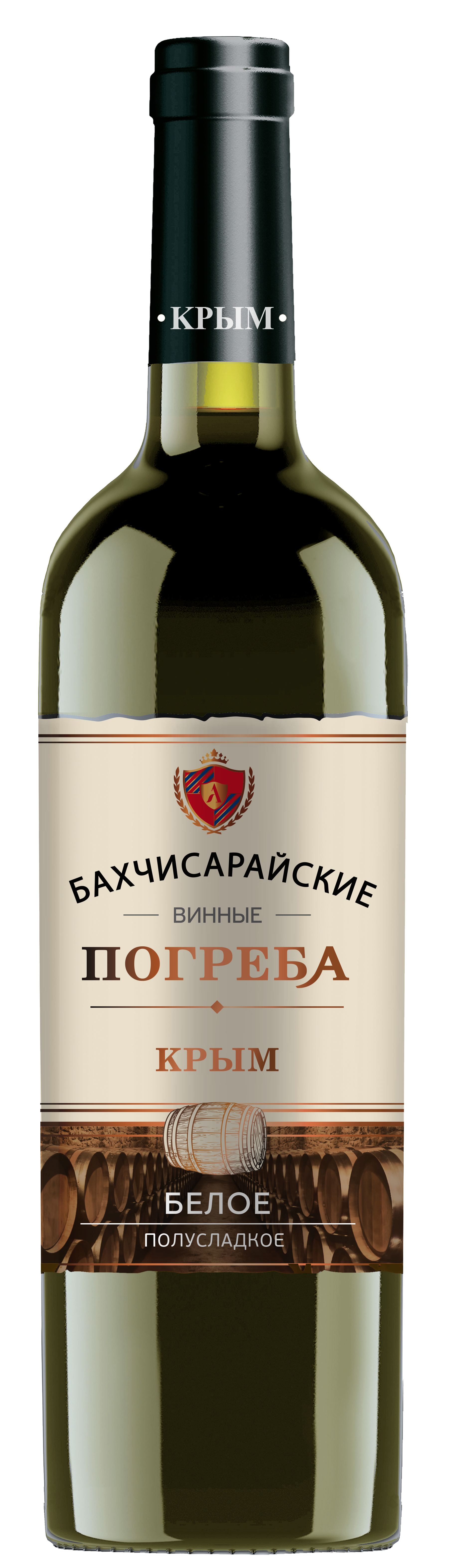 Вино Бахчисарайские Винные Погреба белое полусладкое 10-12% 0,75л