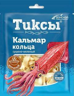 Тиксы Кальмар кольца со вкусом краба сушено-вяленый 70гр