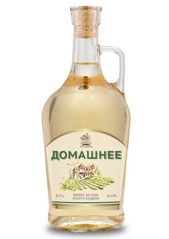 Вино Винная Усадьба Домашнее белое полусладкое 10-12% 0,75л