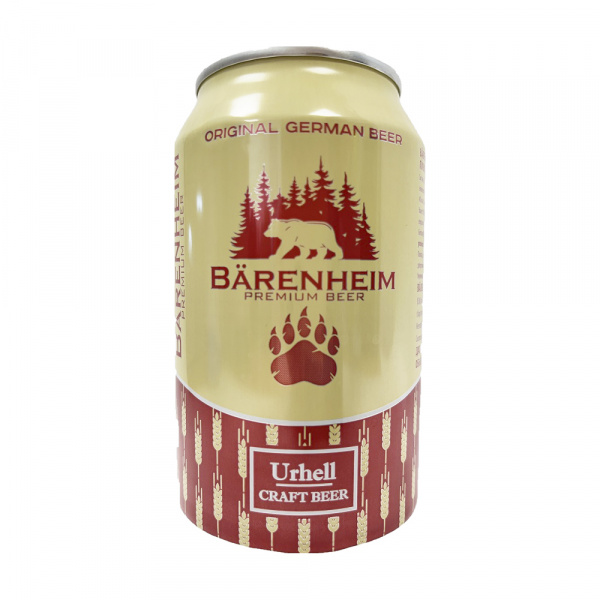 Пиво Barenheim Urhell (Баренхайм Урхелл) светлое фильтрованное 4,9% 0,33л ж/б