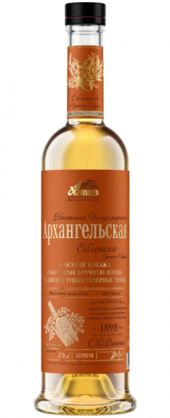 Настойка Архангельская Облепиха Ручного Сбора полусладкая 30% 0,5л