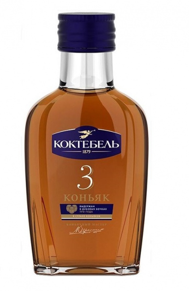 Коньяк Коктебель трехлетний 40% 0,1л