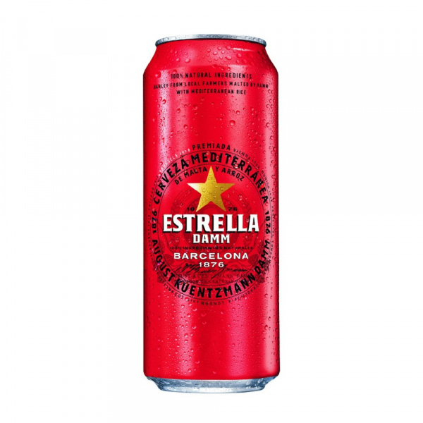Пиво Estrella Damm (Эстрелла Дамм) светлое пастеризованное 4,6% 0,5л ж/б