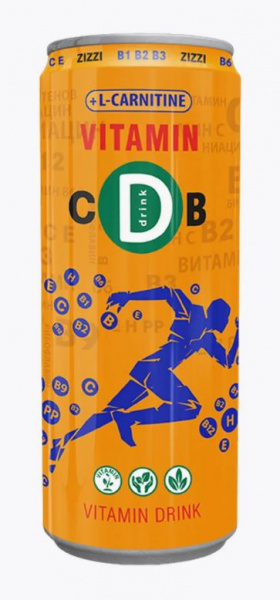 Напиток сильногазированный Зиззи Витамин D 0,43л ж/б