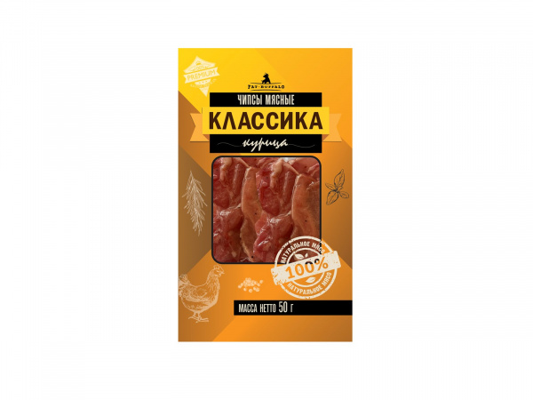 Чипсы мясные Fat Buffalo Классические из курицы 50 гр