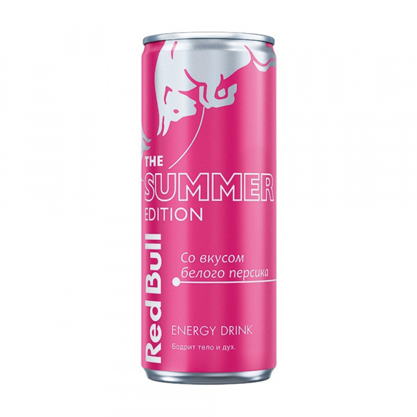 Напиток энергетический Red Bull (Ред Булл) 0,25л Белый персик ж/б