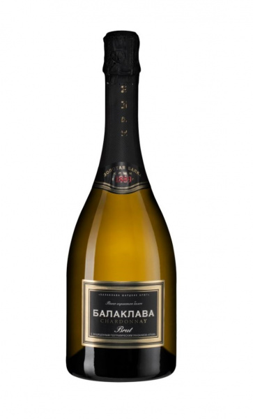 Вино игристое Балаклава Шардоне з/г/у Крым российское белое брют 11,5%-12,5% 0,75л