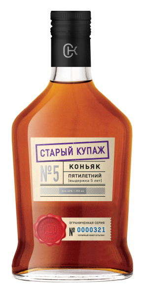 Коньяк Старый Купажъ пятилетний ординарный 40% 0,25л