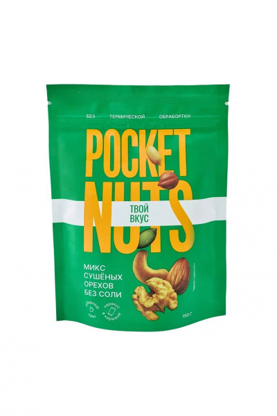 Микс сушеных орехов Pocketnuts 150гр без соли