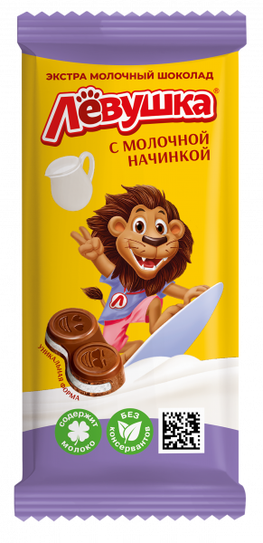 Шоколад Левушка с молочной начинкой 75гр