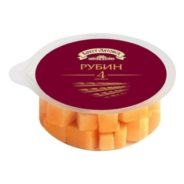 Сыр Брест-Литовск Рубин 50% 150гр кубики